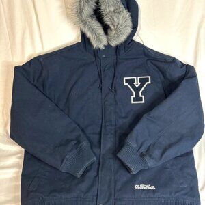 Stall & Dean Ivy League Collection YaIe Varsity Jacket Coat with Fur Hood 4XL